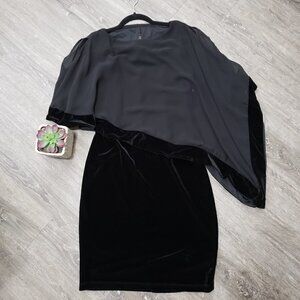 NEW Lori Michaels Little Black Dress Velour Sz S